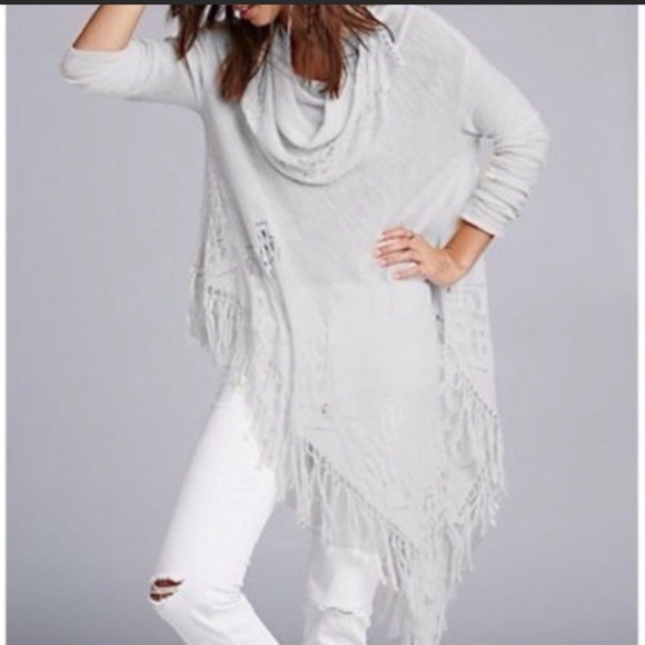 Free People Sweaters - Free People Asymmetrical Fringe Poncho S